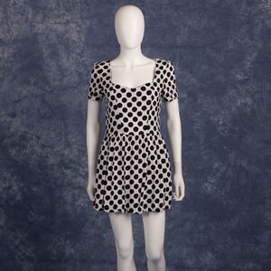 Millau White & Black Polka Dot Mini Dress Juniors Sz S